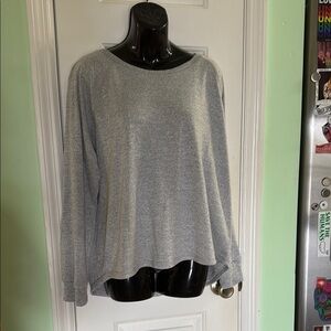 Live Love Lounge Grey Warm Cozy Soft Long Sleeve Knit Sleep Shirt Size 2x
